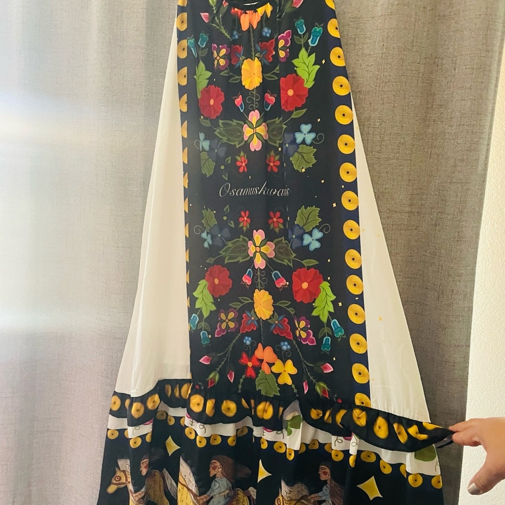 Floral and Horse Print Maxi Dress